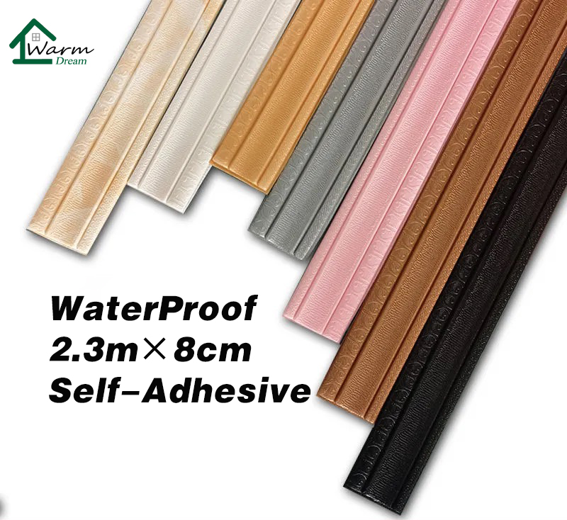 2.3m Xốp dán tường Hình nền 3D Đường viền Tường Sticker Tường Đường trang trí Đường viền PE Foam PE không thấm nước Tự kết dính Đường viền Trang trí Tường Ốp viền Linh hoạt Đường viền trần Trang trí nội thất