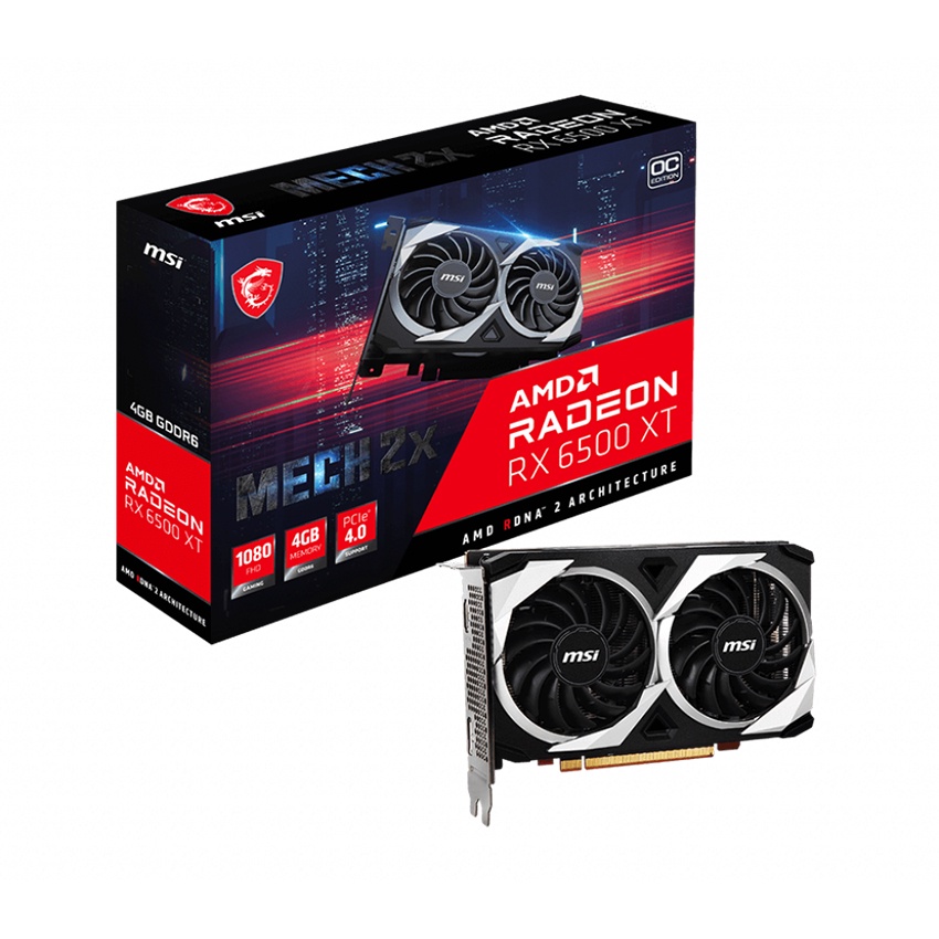Card màn hình MSI RX 6500 XT MECH 2X 4G OC (chiếc)