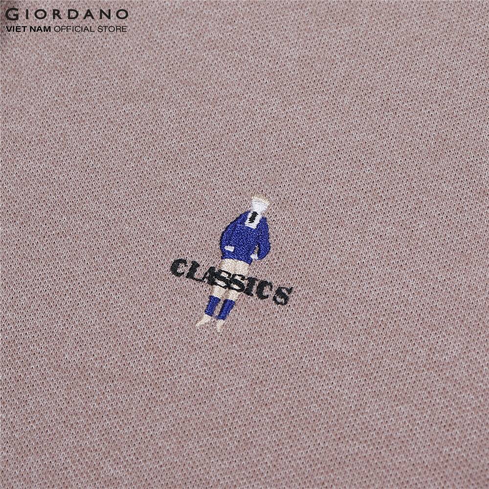 [MEMBER GIFT] Áo Thun Ngắn Tay Có Cổ Nữ Giordano Màu Kaki 053192605502