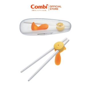 Đũa tập ăn có hộp màu cam Combi