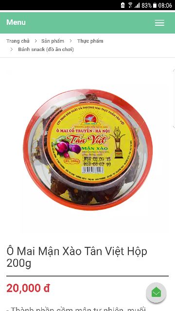 Ô mai tân việt (200g)  đủ các vị