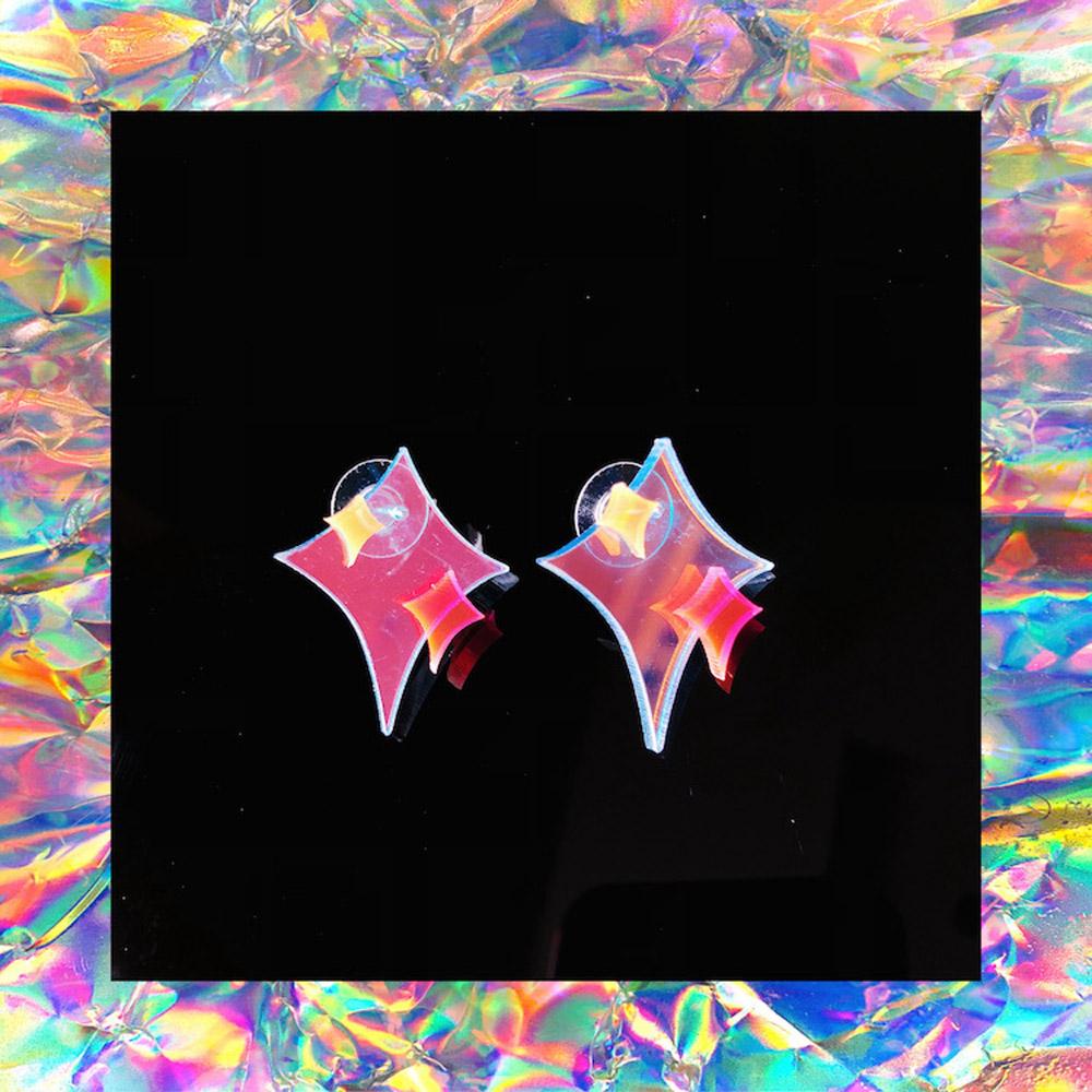 Khuyên Tai Hình Học VANES1 Trong Suốt Nhiều Màu Phong Cách Retro Cho Nữ