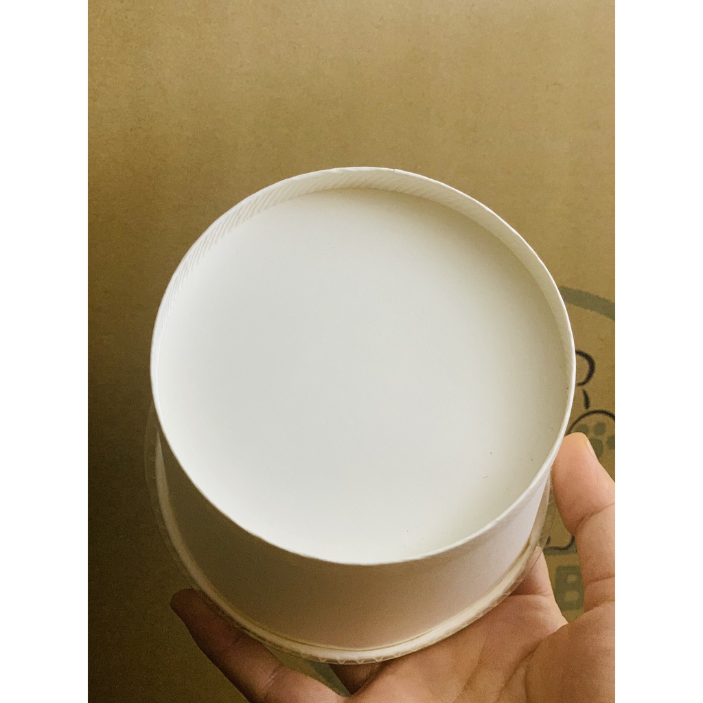 100 Bát giấy 20oz 600ml 115x90x90mm gồm nắp trắng trơn Hapobe