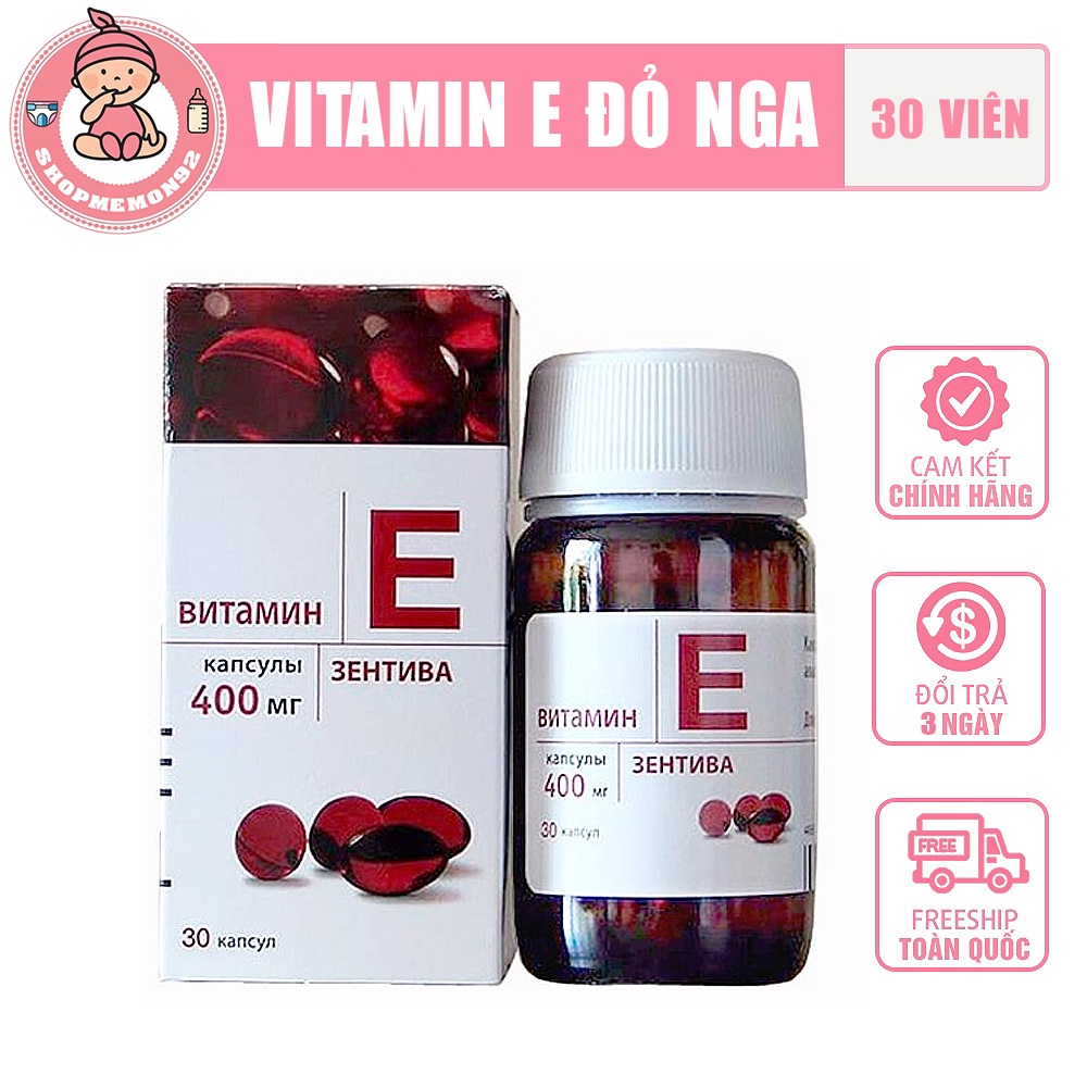 Vitamin E đỏ Nga Viên uống đẹp da vitamin đỏ Nga, hàm lượng 400mg date 4/2025