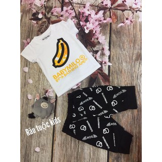 quần áo trẻ em set chuối bé trai cotton 100%