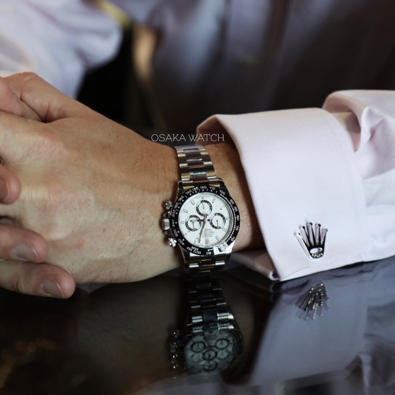 Đồng Hồ Nam Cơ Automatic Rolex Daytona 40mm Dây Kim Loại Chạy Full 6 Kim Hàng Cao Cấp Fullbox Chuẩn - Màu Trắng