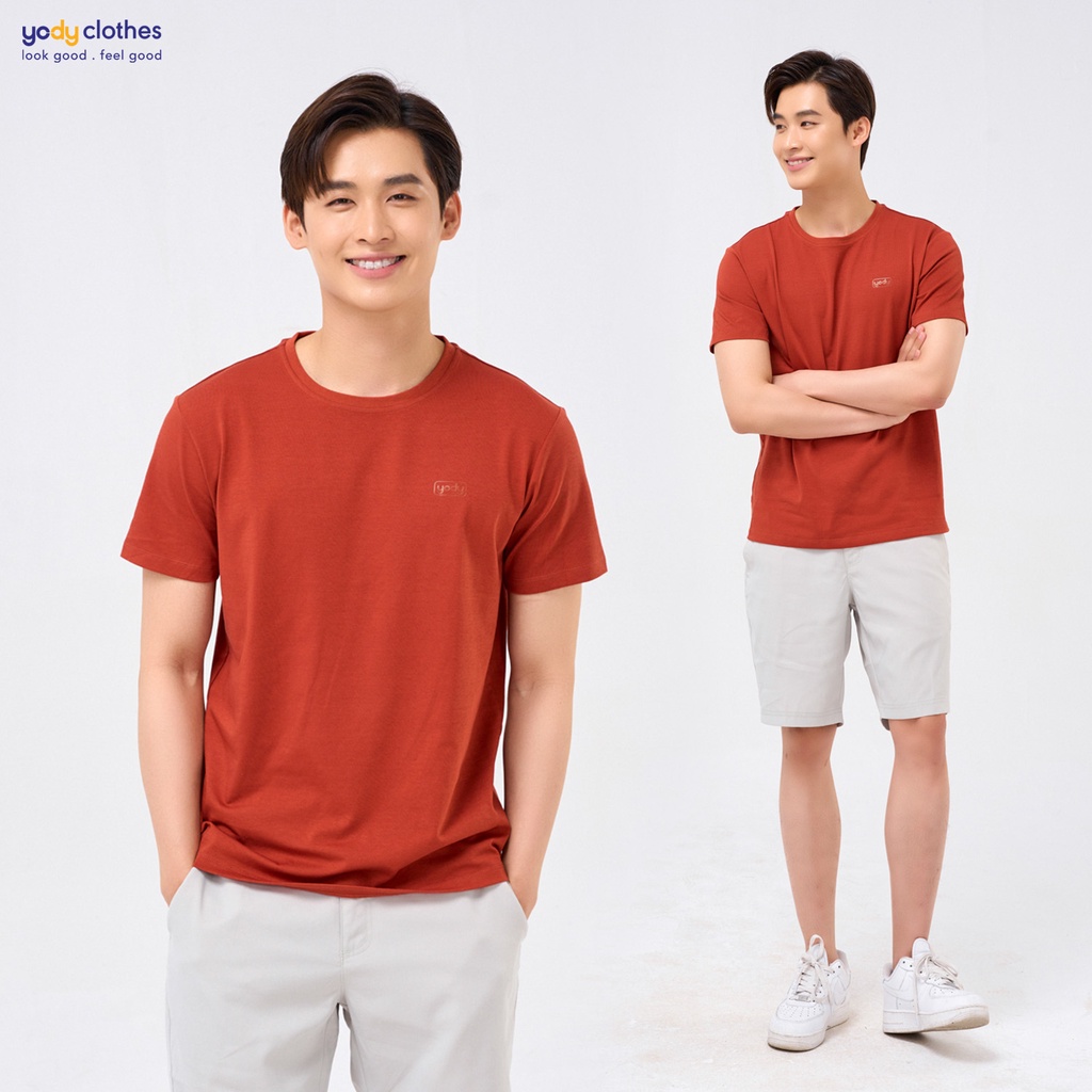 Áo thun phông nam YODY form rộng vải chất bột ngô thoáng mát TSM5261