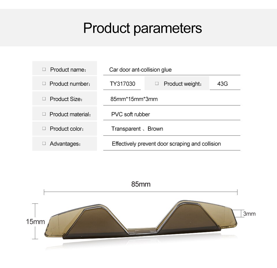 Set of 4 PVC Anti-Collision Door Border Stickers For BMW Audi