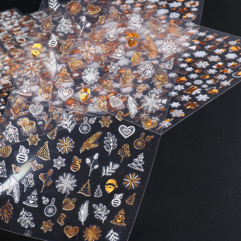 [Hàng mới về] Sticker dán móng tay hình bông tuyết 3D trang trí DIY dễ thương