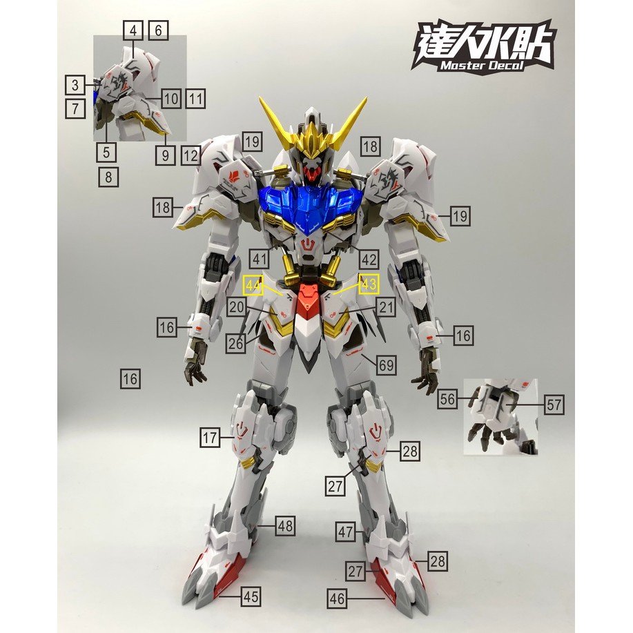 PHỤ KIỆN MÔ HÌNH - DECAL NƯỚC CHO GUNDAM MG 1/100 IBO 8818 BARBATOS