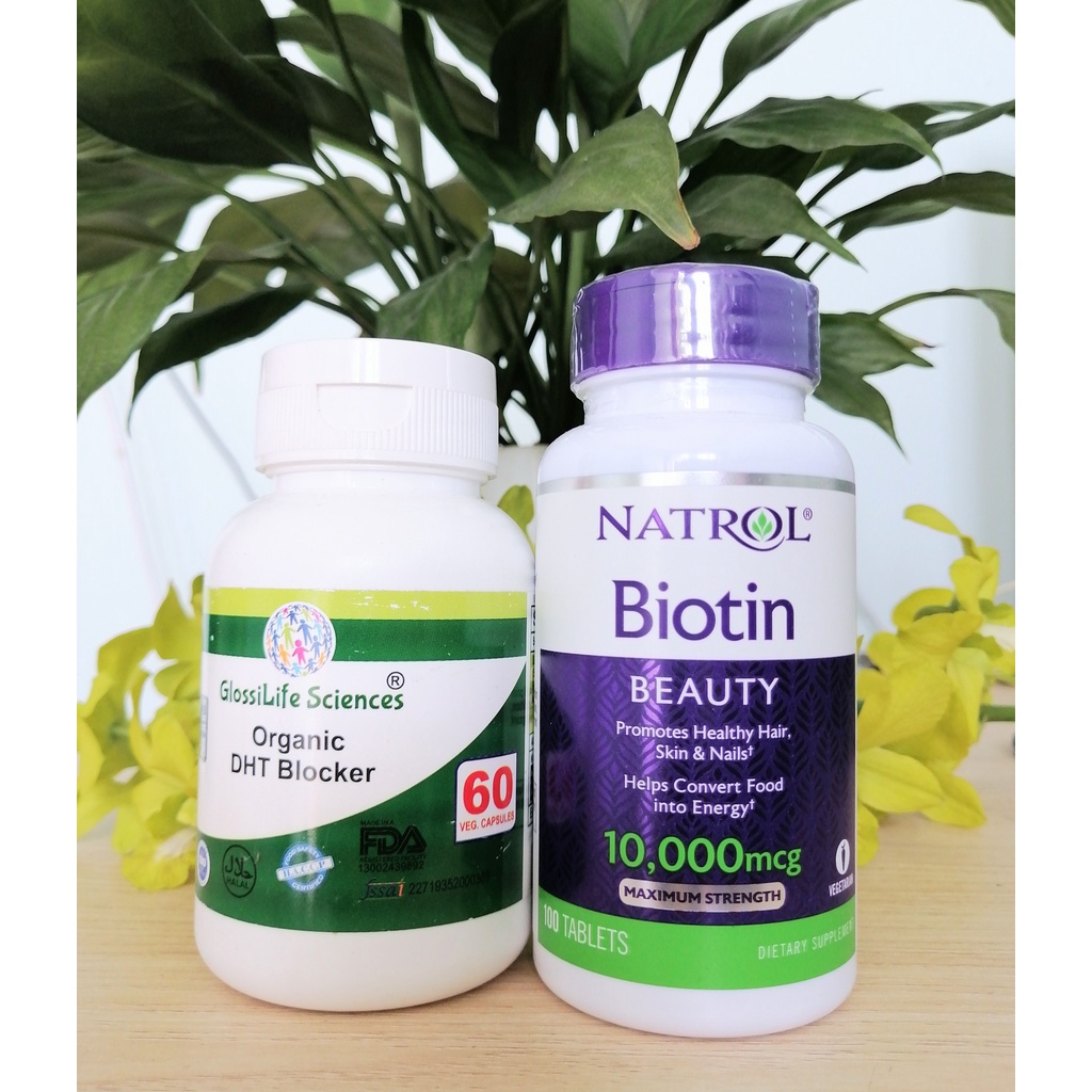 Combo - Hỗ Trợ Mọc Tóc, Ngăn Rụng Tóc Nhanh DHT Organic + Vitamin Biotin 10000mcg