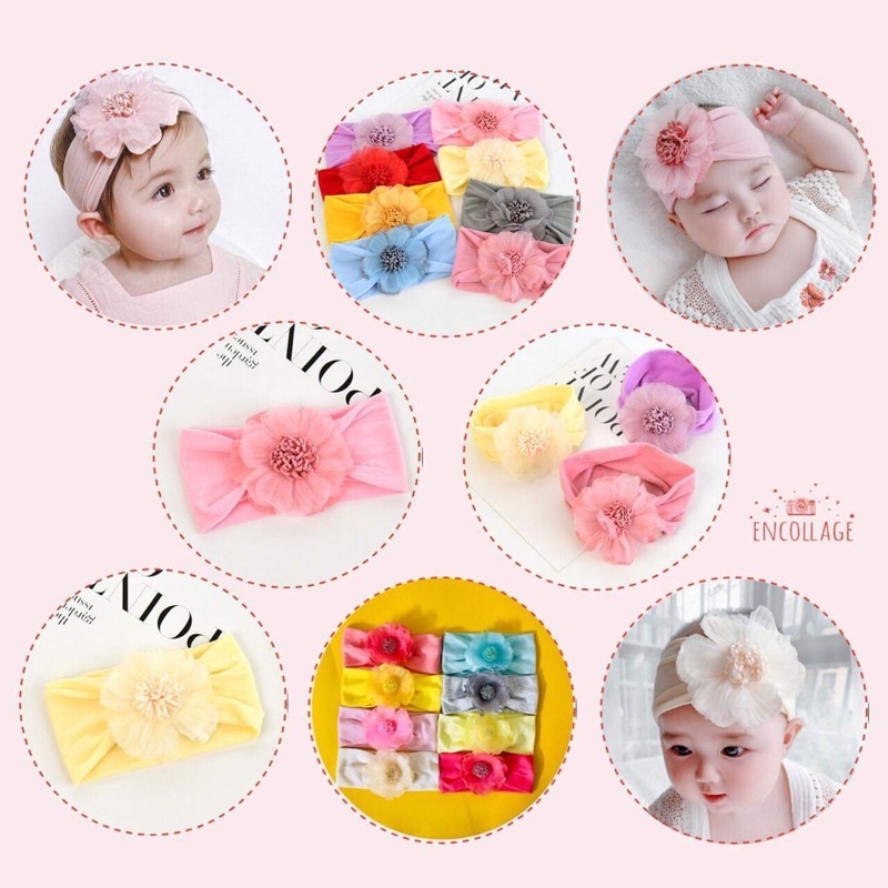 Turban, băng đô vải cotton mềm mịn co giãn cho bé gái