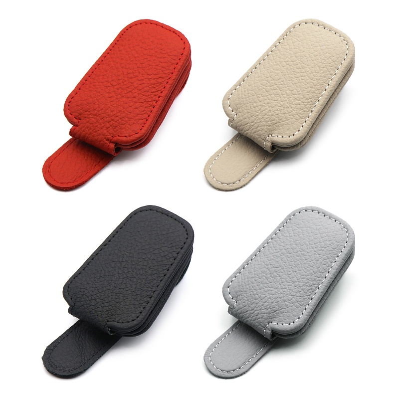 Kẹp Giữ Mắt Kính Bằng Da Gắn Tấm Che Nắng Cho Xe Hơi