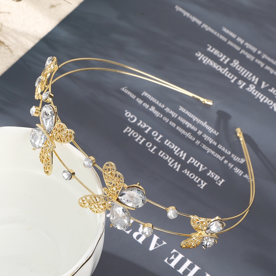 Băng Đô Cài Tóc Đính Đá Hình Bướm Phong Cách Hàn Quốc