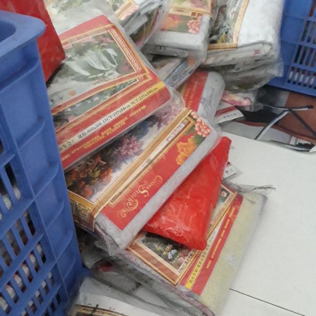 Combo tranh thêu tranh đá