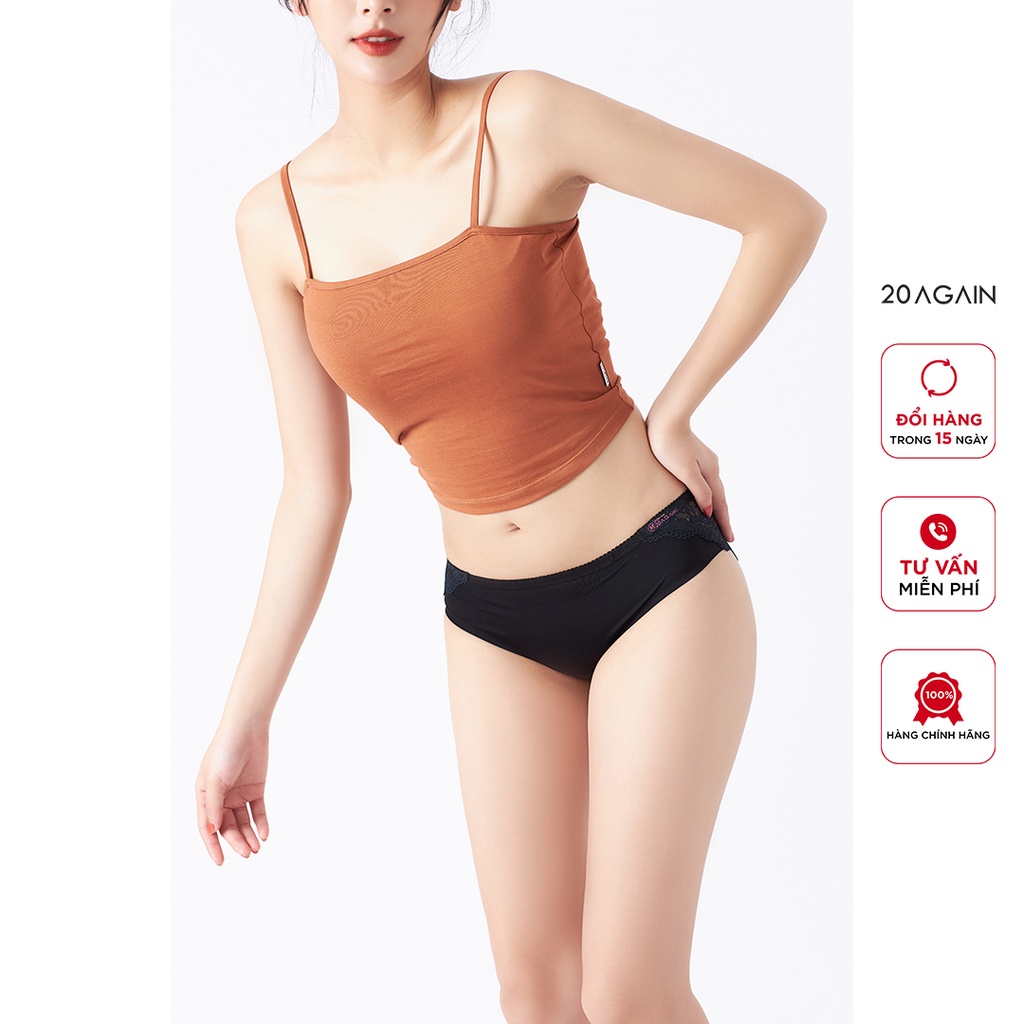 Quần lót thun lạnh phối ren không đường may 20AGAIN, kháng khuẩn, thiết kế sexy, tôn vòng 3 QUA0088