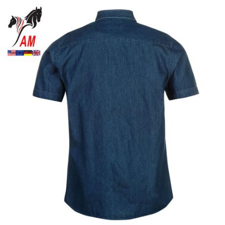 [ Hot ] Áo Sơ Mi Nam Ngắn Tay PIERRE Cardin Short Sleeve Cham Shirt Mens (Mid Blue - Size EU - Xách tay UK) 4.8