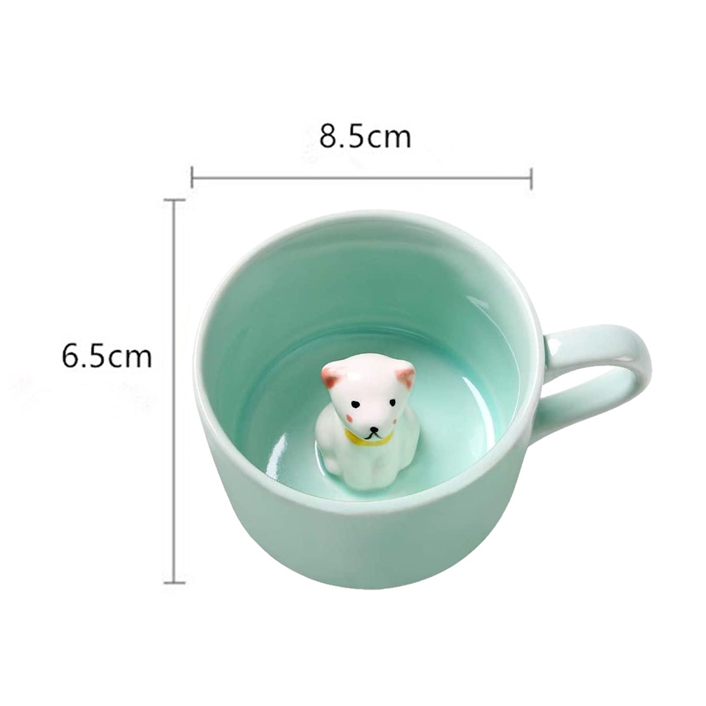 [Dadada1] Cốc Uống Cà Phê 7 oz Bằng Gốm In Họa Tiết Động Vật Hoạt Hình 3D Dành Cho Nam Và Nữ