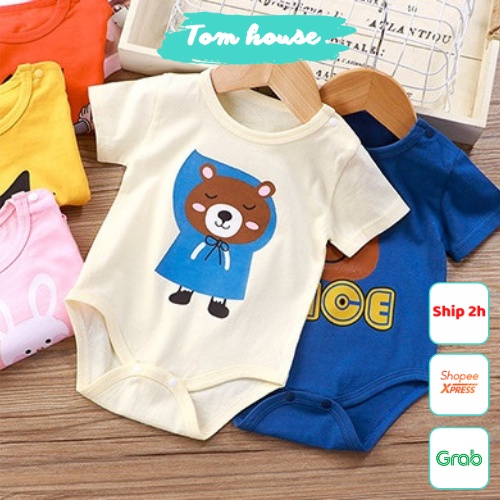 Bodysuit Cộc Tay Mùa Hè Mỏng Mát Cho Bé Sơ Sinh