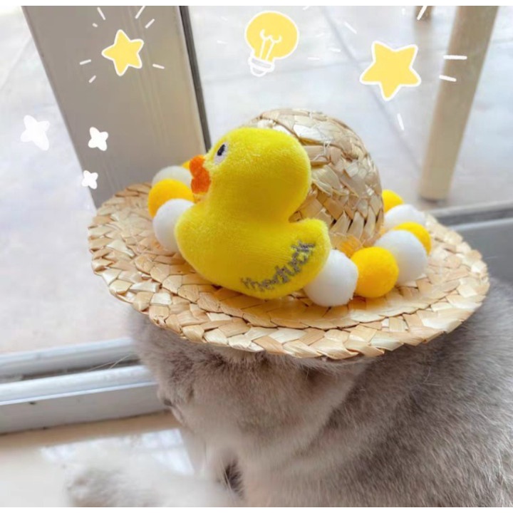 NÓN RƠM DỄ THƯƠNG CHÓ MÈO