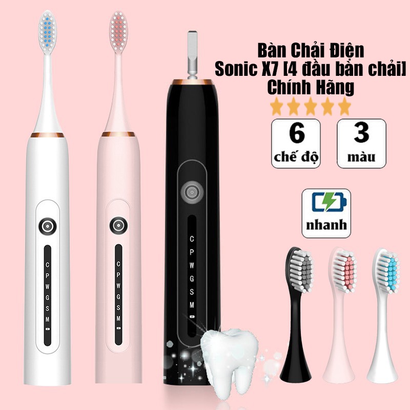 Bàn chải điện SONIC X7, Bảo hành lỗi đổi mới, Hoạt động mạnh mẽ, Bền bỉ