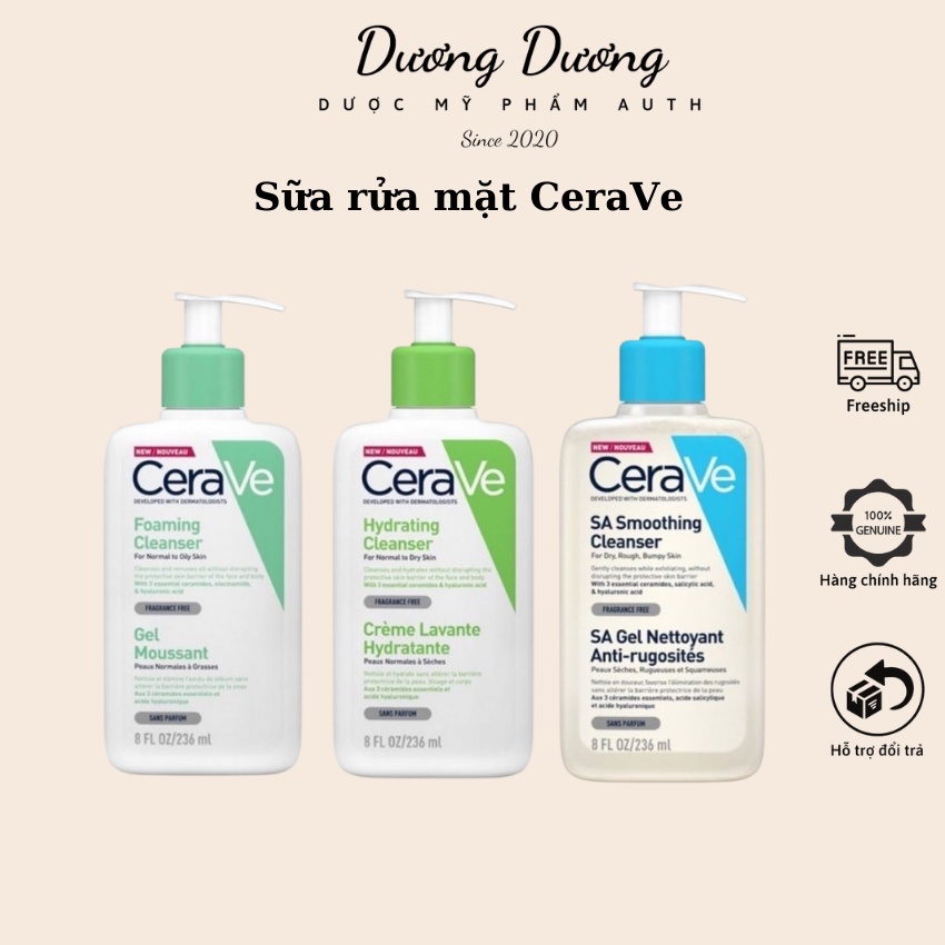 Sữa rửa mặt CeraVe dịu nhẹ cho da khô - da dầu - da nhạy cảm 236ml