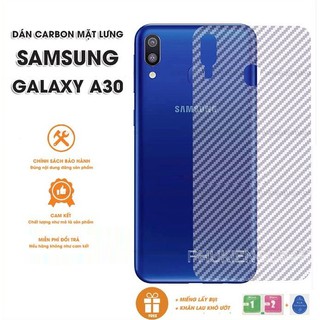 Dán Mặt Sau Lưng Carbon 3D Samsung Galaxy A30/A50