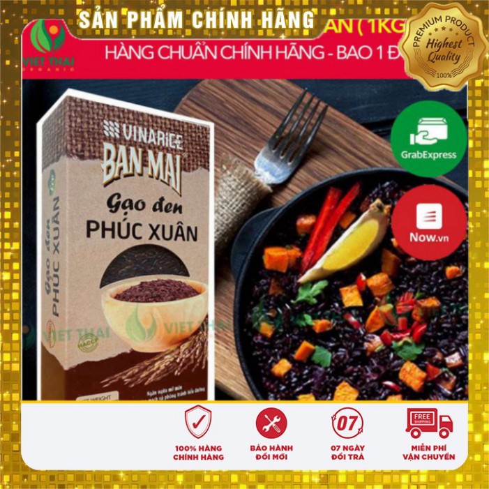 Gạo Lức Đen Hữu Cơ Giảm Cân Hộp 1kg *FREESHIP* Gạo Lứt Đen Ăn Kiêng Giảm Cân Eat Clean Siêu Dẻo, Mềm, Thơm Phúc Xuân