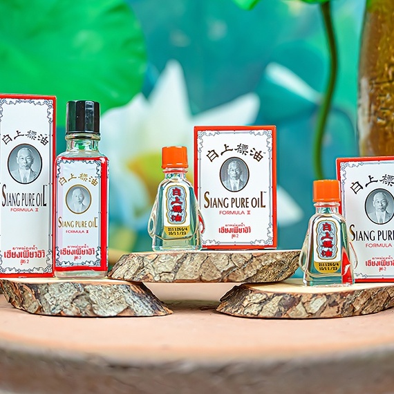 Dầu gió đỏ Siang Pure Oil Thái Lan 3cc, dầu cao xoa bóp hỗ trợ giảm đau mệt mỏi