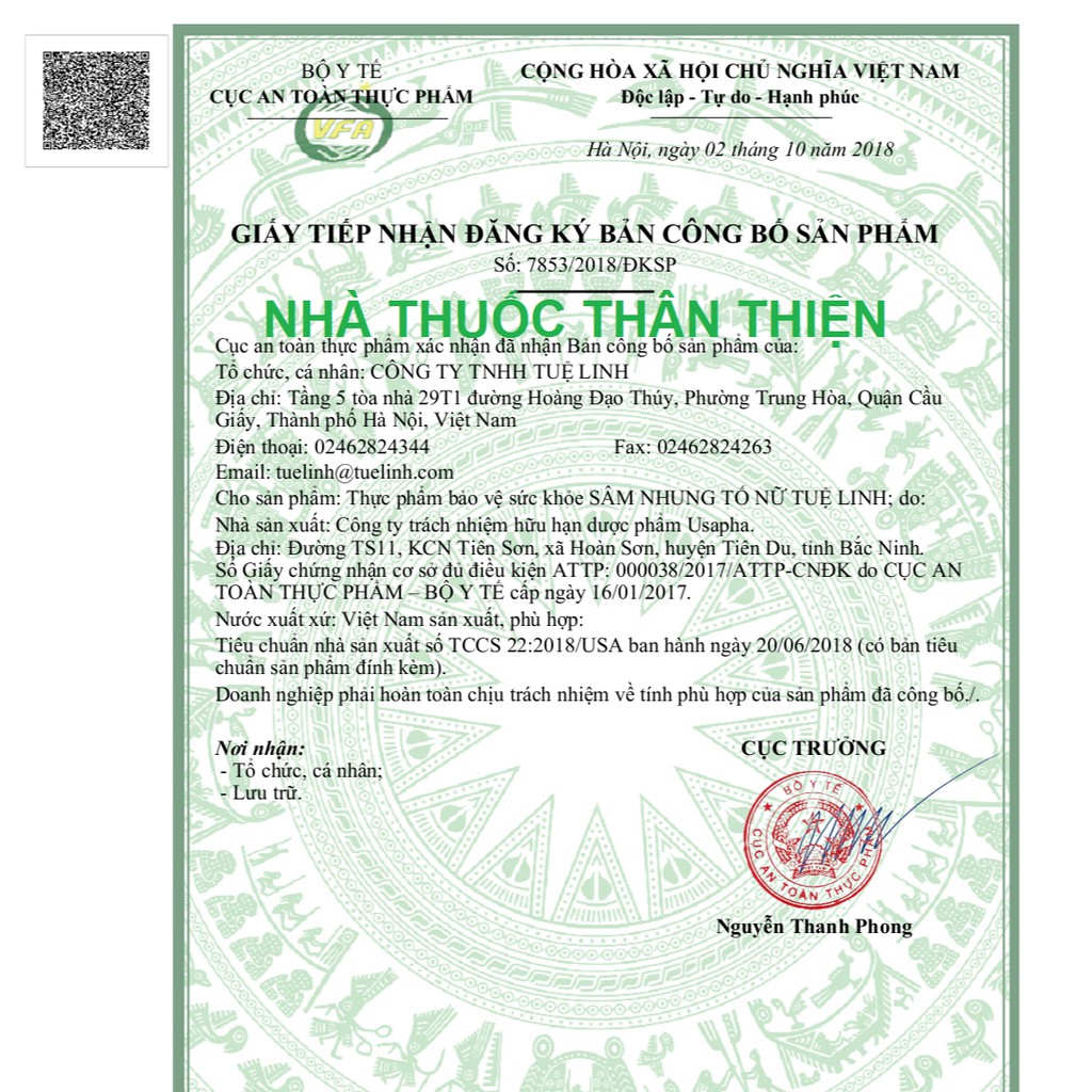 Sâm Nhung Tố Nữ Tuệ Linh - hỗ trợ tăng cường sinh lý nữ, giúp đẹp da, làm chậm lão hóa (30 viên)