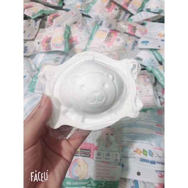 Khẩu trang gấu KICHI cho bé (Set 3 cái)
