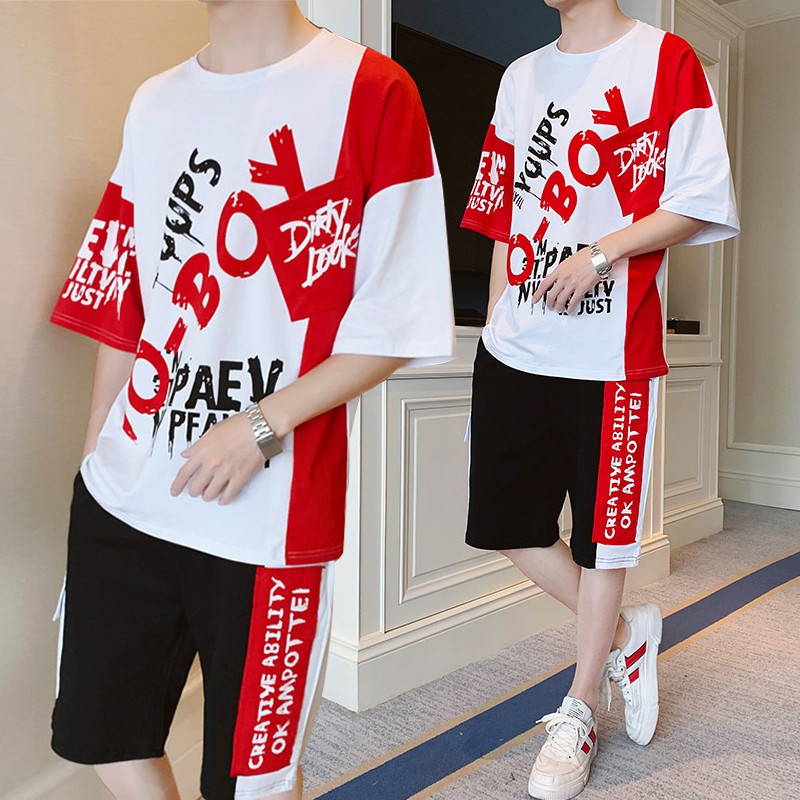 Bộ Quần Áo Thun Nam Thể Thao Mùa Hè Ngắn Tay TO – BOY Phối Quần Shorts Họa Tiết Chữ MENFASHION1989 SET NAM 9000033C2