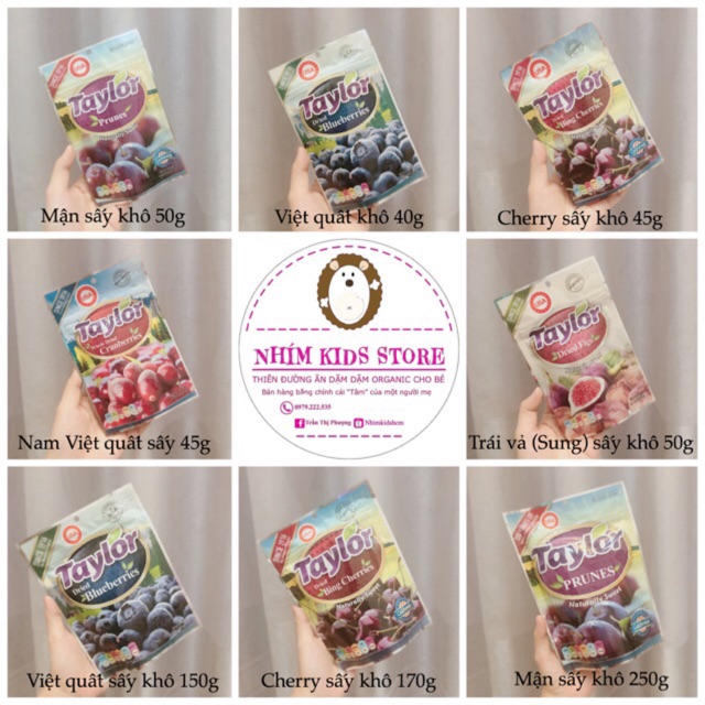 Nho - Mận - Việt Quất - Cherry sấy khô hữu cơ cho bé