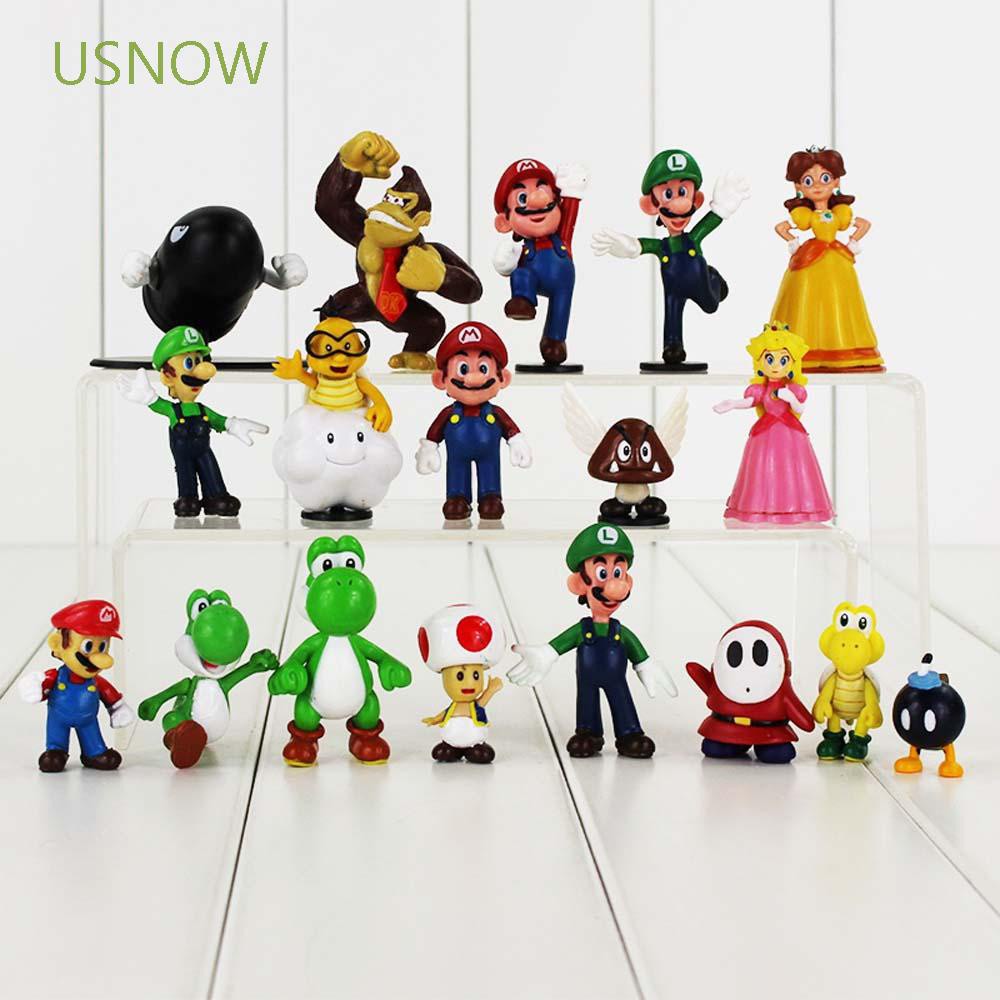 Set 18 Mô Hình Đồ Chơi Nhân Vật Game Mario Dễ Thương Bằng Pvc