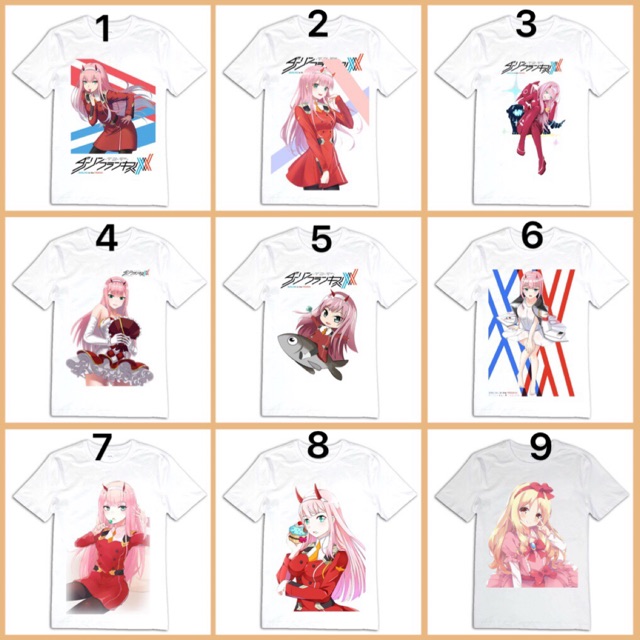 Áo thun anime darling in the flan xx