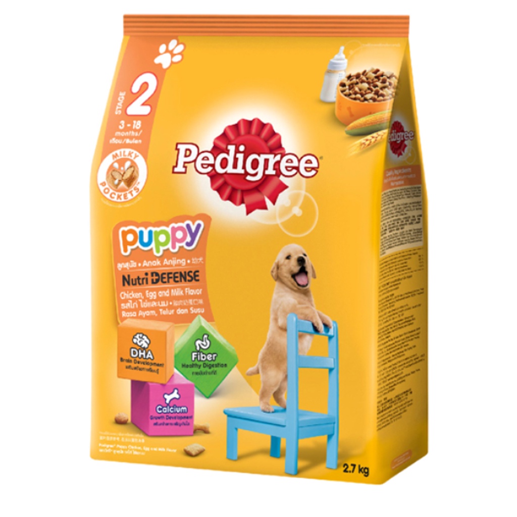 Thức ăn chó con Pedigree vị gà &amp; trứng sữa túi 2.7kg