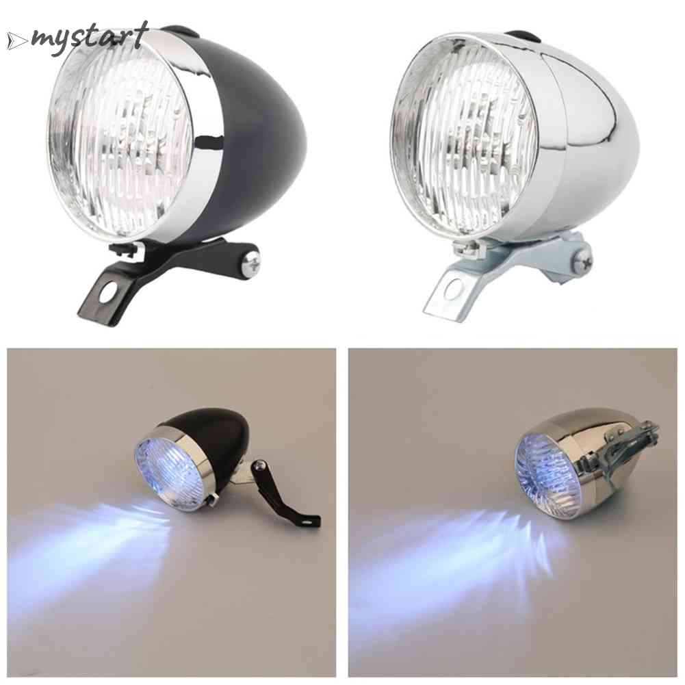 Đèn Pha 3LED Cảnh Báo An Toàn Gắn Phía Trước Xe Đạp Cổ Điển