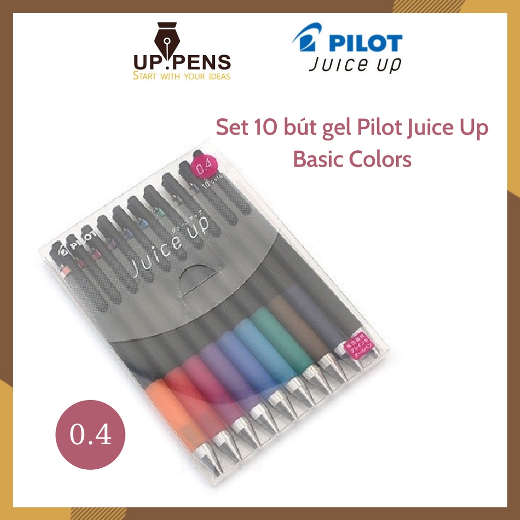 Set 10 bút gel Pilot Juice Up – 0.4mm – Basic Colors