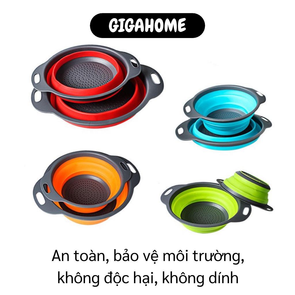 Rổ xếp gọn   GIÁ VỐN]   Combo 2 rổ xếp gọn hình tròn (1 lớn + 1 nhỏ) chất liệu nhựa cao cấp có thể xếp gọn 5225