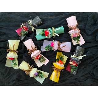 BÓ HOA SÁP 1 BÔNG MIX HOA BABY NHỰA