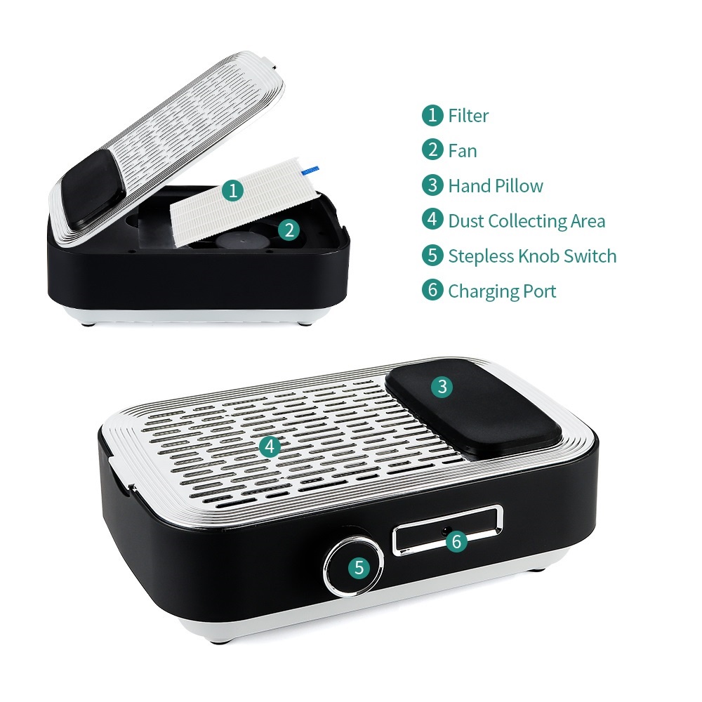 Quạt hút bụi làm sạch móng tay FOREVERLILY chuyên dụng cho salon 80w