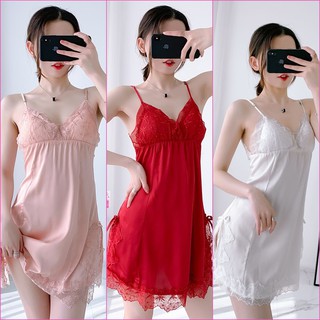 Váy lụa 2 dây có lót ngực x14
