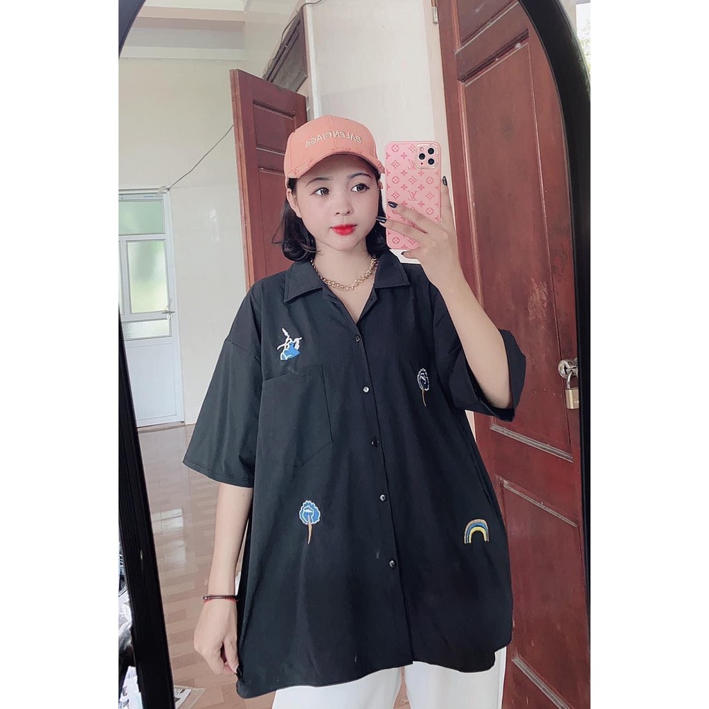 [Mã 11FASHIONSALE1 giảm 10K đơn 50K] Áo Sơ Mi Form Rộng Thêu Nổi BELE Nam Nữ Unisex | BigBuy360 - bigbuy360.vn