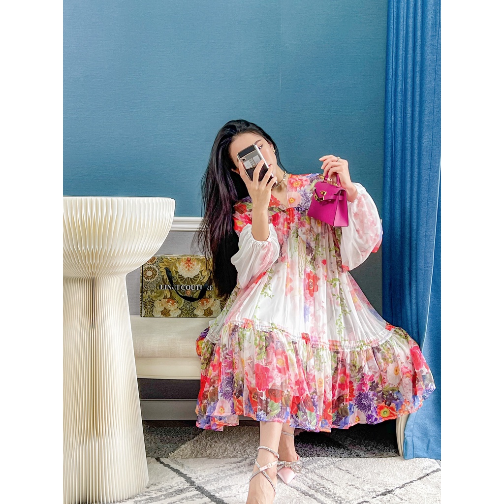 Váy suông hoa hồng LinCi Couture