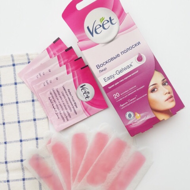 Tẩy lông mặt Veet - Miếng wax Veet cho mặt ( hộp 20 miếng ) | BigBuy360 - bigbuy360.vn