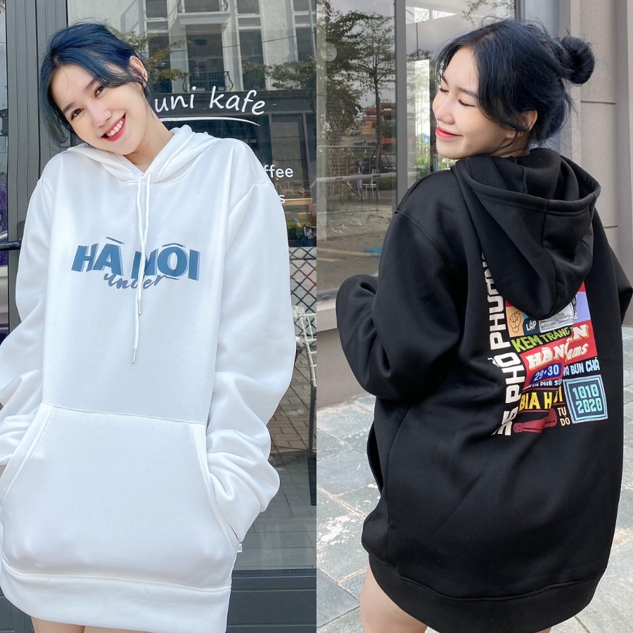 Áo Nỉ Hoodie Hà Nội nữ unisex tay dài - Áo Sweater Nữ Unisex- In Hình Local Brand under  form rộng - Hottrend 2021