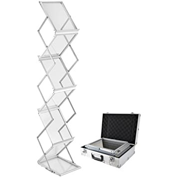 Giá kệ để catalo brochure,tờ rơi khổ A4 bằng mica nhôm