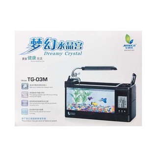 Bể cá mini kiêm đồng hồ để bàn siêu dễ thương jeneca tg-03m (có tặng kèm đá
