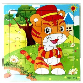 [16 miếng] Đồ chơi ghép hình gỗ puzzle