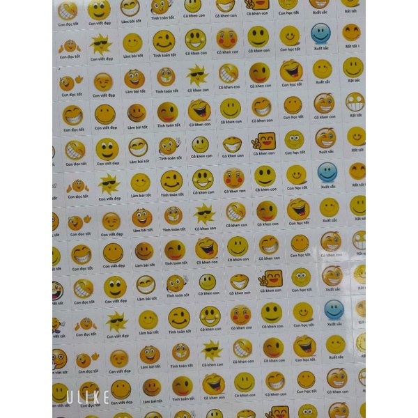 1 sét stick 10 tờ -có khen, có khuyến khích cho học sinh hoàn thành.